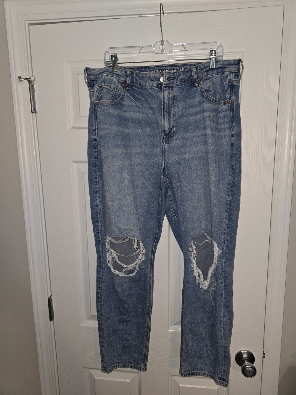 American Eagle Light Blue Mom Denim Jeans Size 16 Short